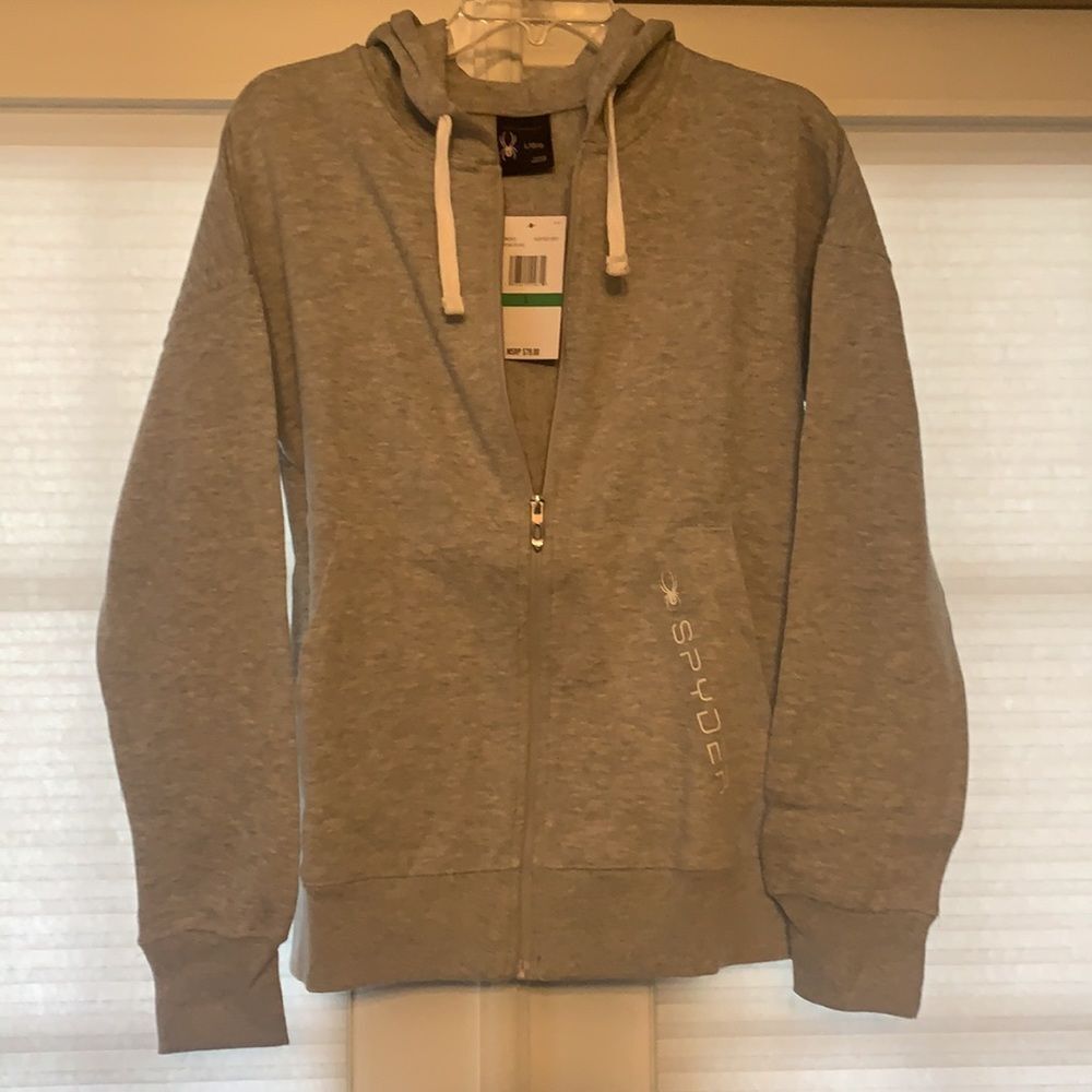 Spyder Grey Full Zip‎ Cozy Hoodie Large New